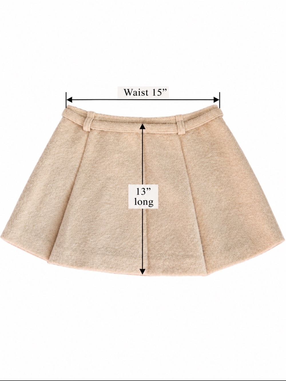 Reformation Rory Wool Blend Skirt in Beige Size 2 ~ NWT - Picture 6 of 7